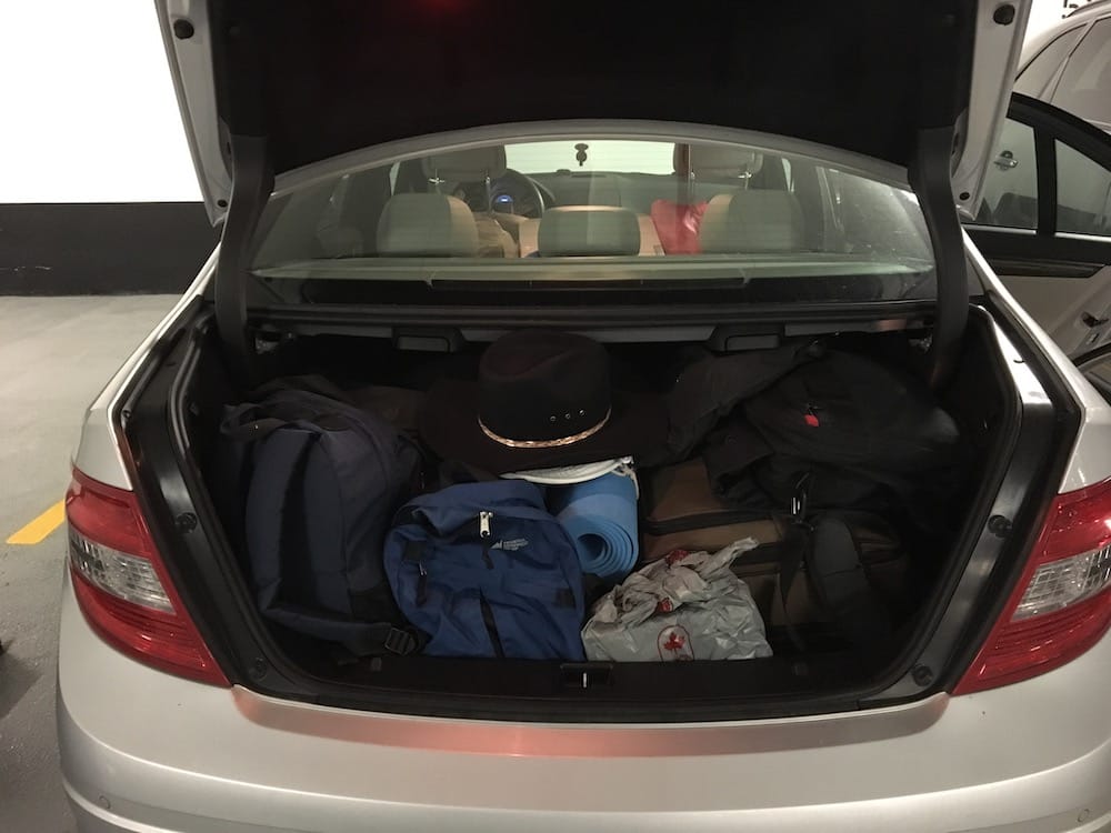 car trunk end of trip